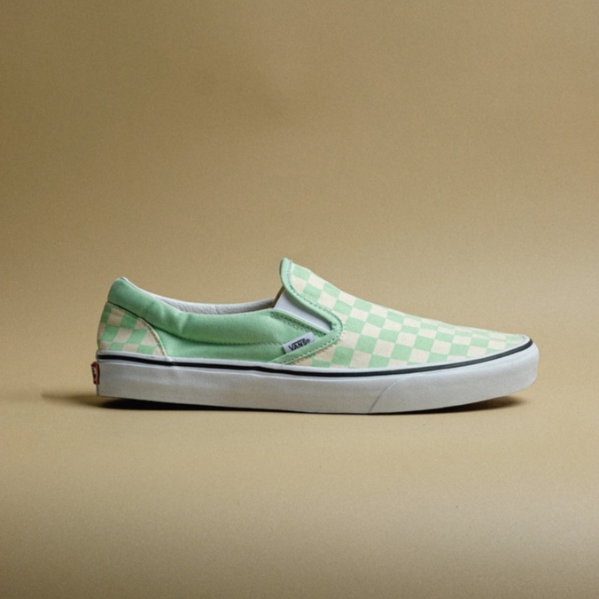 mint and white checkered vans