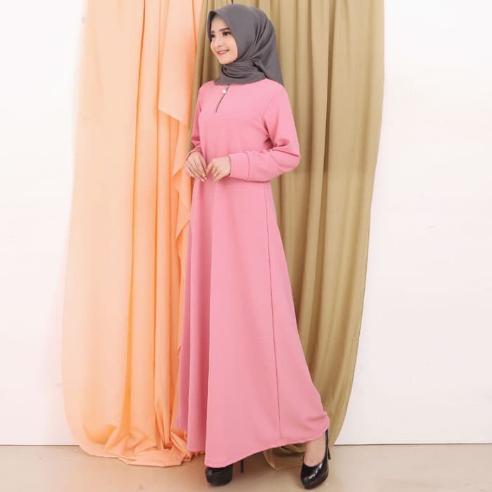 baju muslim gamis wanita polos terbaru MD9QS putih dewasa Preloved Hitam Ihram Branded Cewek X9L3