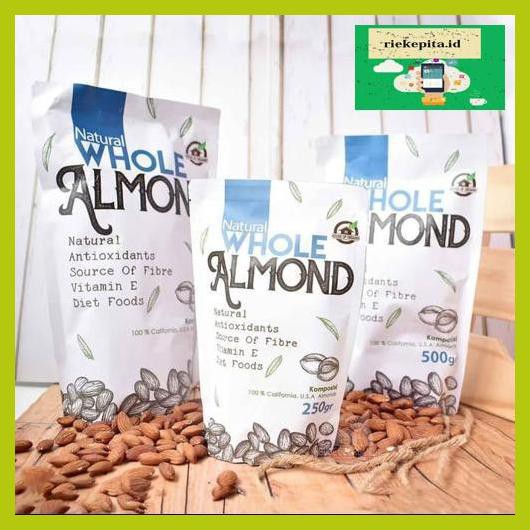 

5Yer67R- Natural Whole Almond ( Kacang Almond Natural ) 500 Gr T7Rty67-
