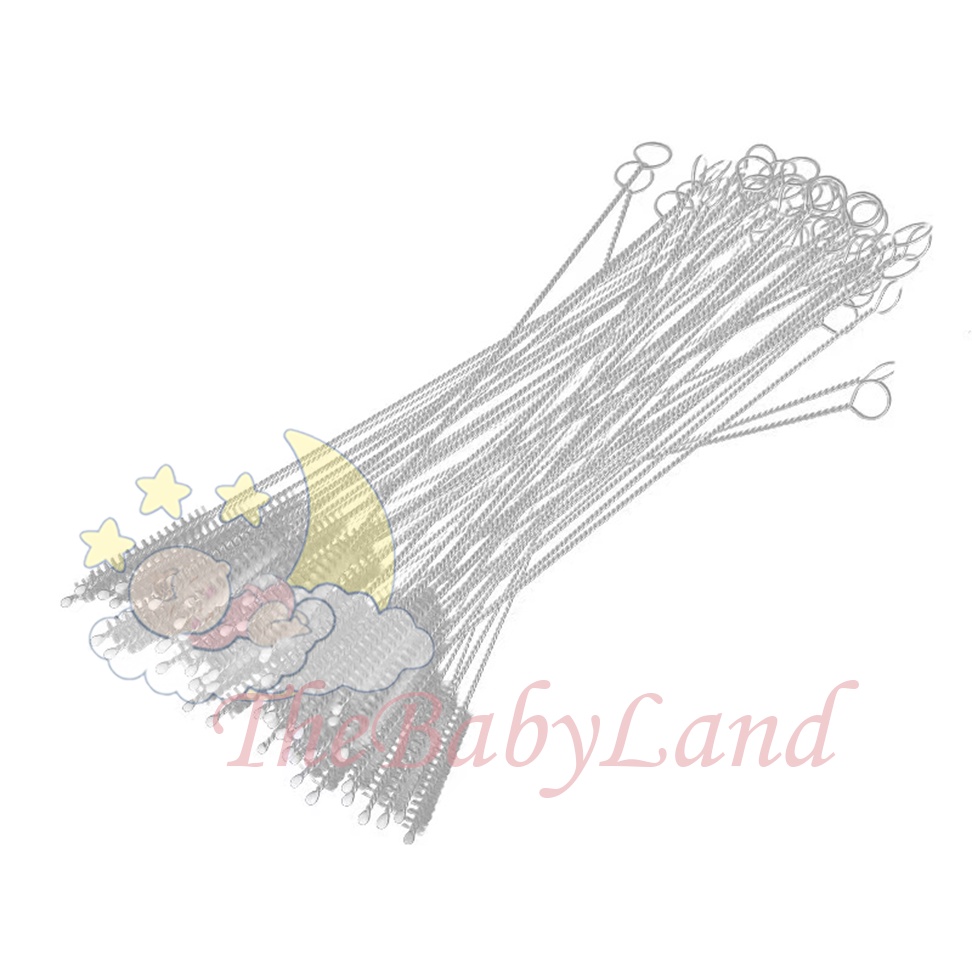 [1KG 650PCS] Babyland Sikat Pembersih Dot Bayi Brush Sedotan Stainless Steel Straw Panjang