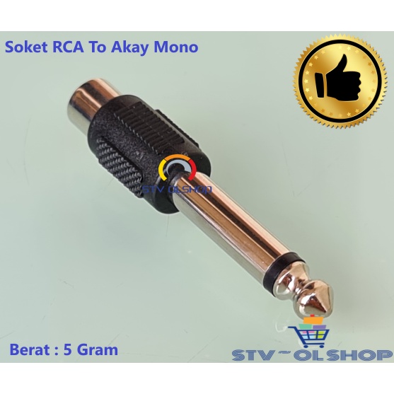 Sambungan RCA To Akay mono / Soket RCA To Jek Mic mono