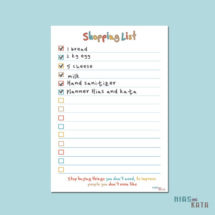 

Star Magnetic Planner Shopping List Grocery List Checklist Size A5 Bergaransi
