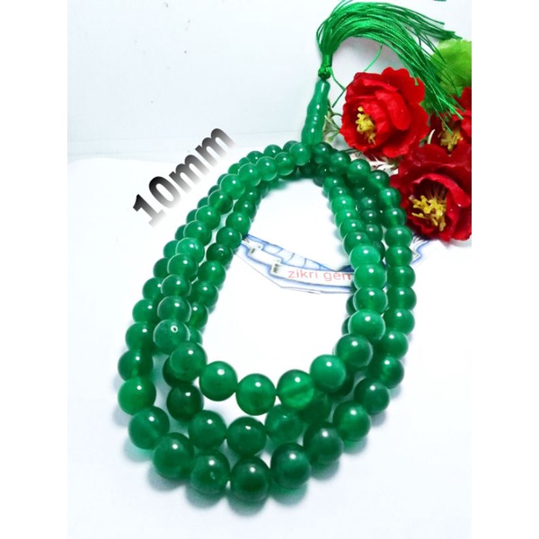 TASBIH BATU GIOK NATURAL MUSLIM 10mm
