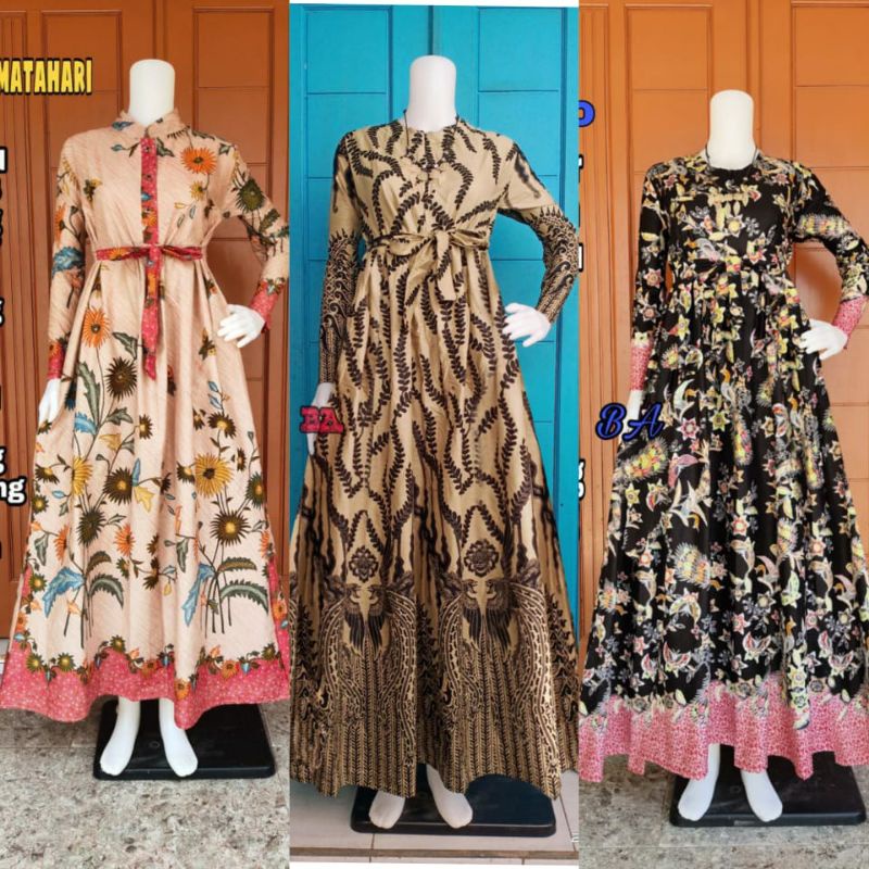 GAMIS BATIK SRIWEDARI,MANGGAR,MAXI KATUN SOGAN /GAMIS BATIK JUMBO MODERN BUSUI