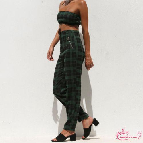 DSN Set Crop Top Sexy Celana Panjang Slim Motif Kotak DSN Set Crop Top Sexy Celana Panjang Slim Motif Kotak