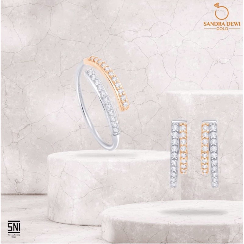 Sandra Dewi Gold Cincin Criss Cross-RI200315