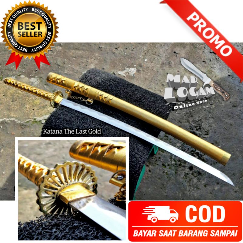 BISA TEBAS BAMBU !!! Thelast gold model tachi katana ryujin custom samurai super berkualitas