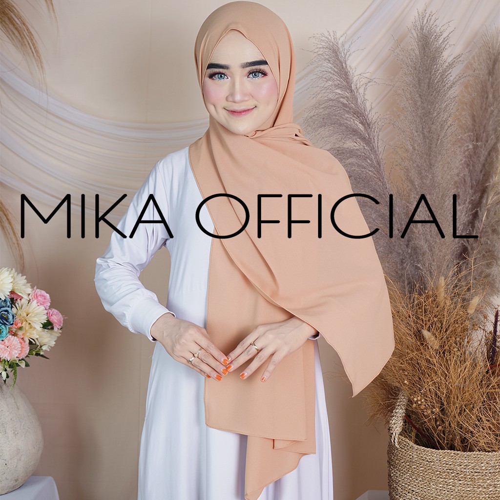 PASHMINA DIAMOND ||  PASHMIN NON TALI/TANPA TALI  POLOS DIAMOND PREMIUM QUALITY-COKLAT SUSU