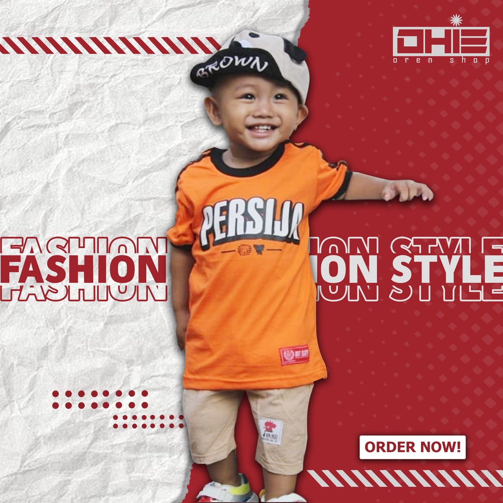 Kaos Persija  T-Shirt Combed 30S Baju Bola Anak Original PERSIJA ORANGE