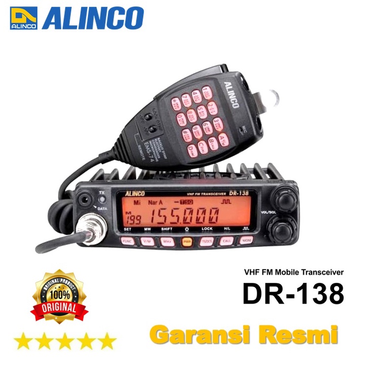 RADIO RIG ALINCO DR-138 VHF GARANSI ALINCO