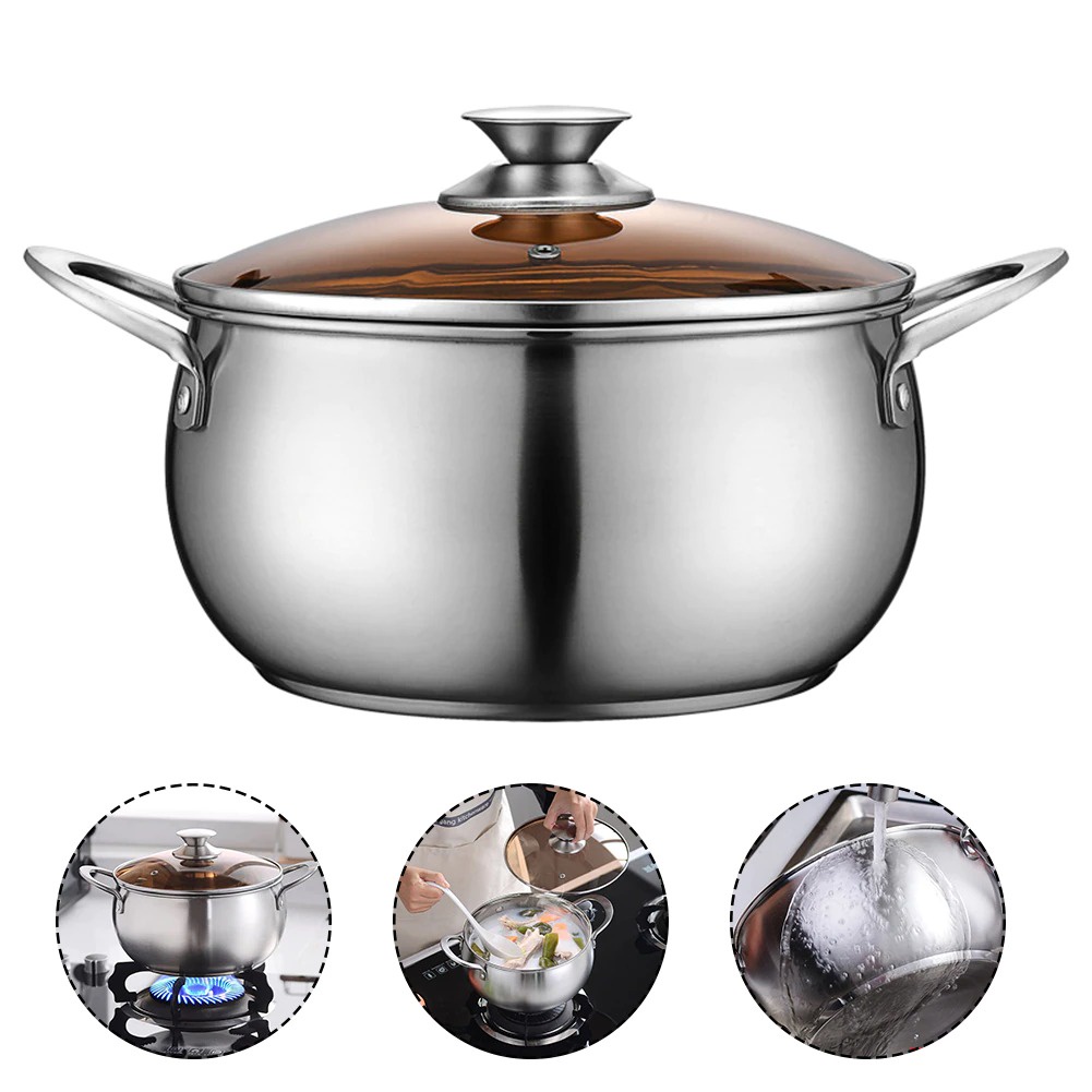 LMETJMA Panci Masak Cookware Soup Stockpot With Lid Handle