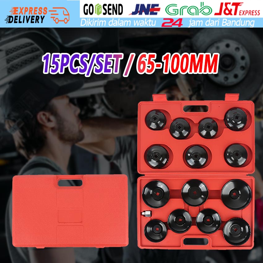 SET LENGKAP 15 PCS  Kunci Pembuka Filter Oli Mobil Oil Filter Wrench