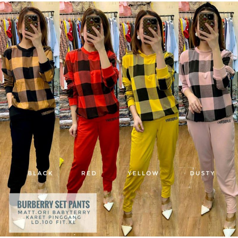 burberry set pant//setelan olahraga wanita