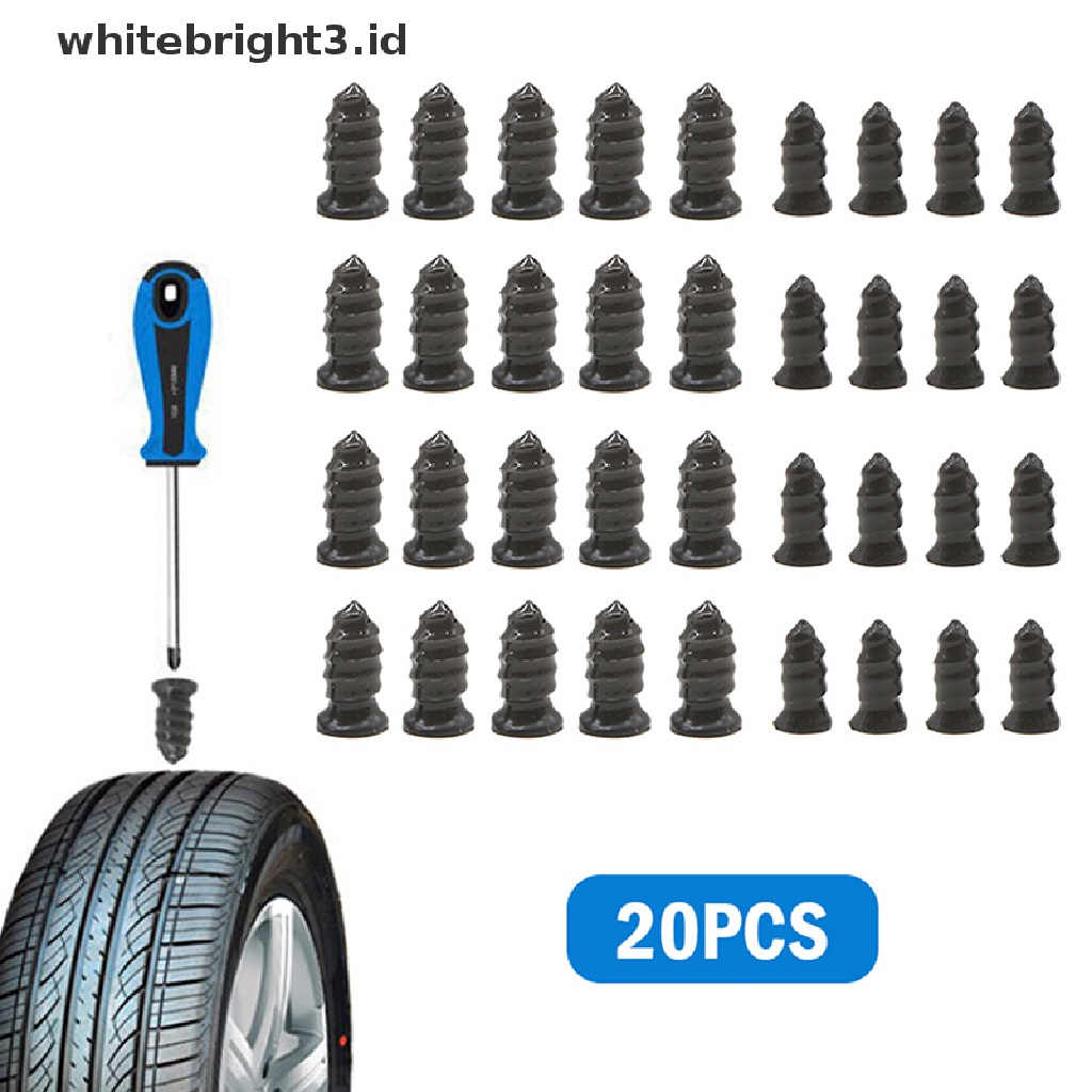 {whitebright3.id} 20pcs Vacuum Tyre Repair Nail Car Scooter Bike Universal Tubeless Rubber Nails ,