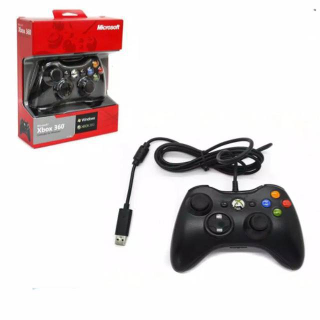 Stik Stick Xbox 360 Wired kabel Hitam