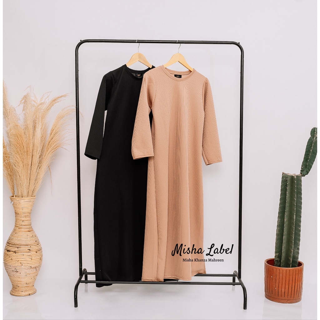 (PREMIUM) INNER DRESS RAJUT RIB MANGO PREMIUM LENGAN PANJANG BY MISHA LABEL / LONG DRESS RAJUT LENGAN PANJANG BY MISHA LABEL