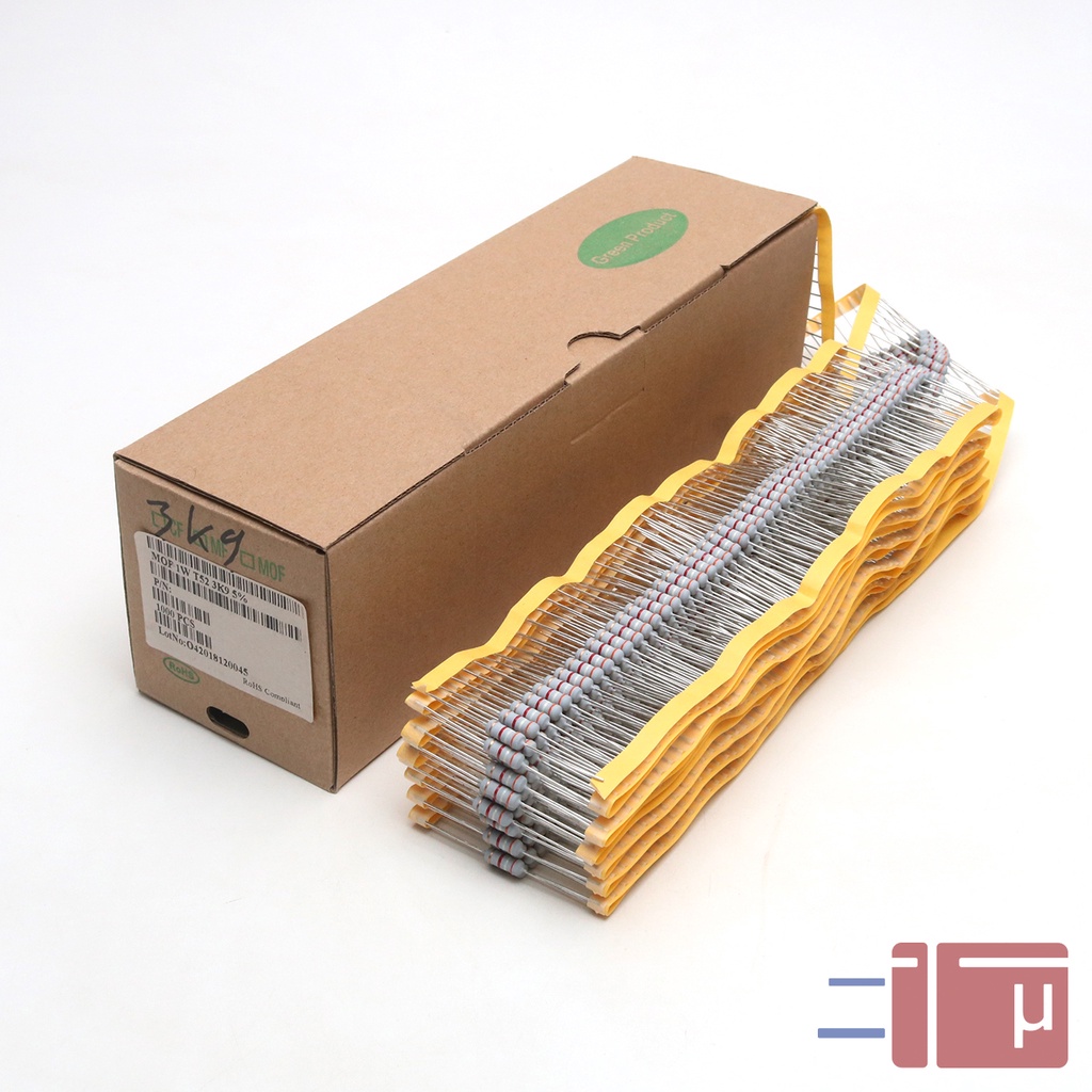 x10 Resistor 3K9 3.9K 1W Metal Oxide 5% Taiwan Kaki Tembaga