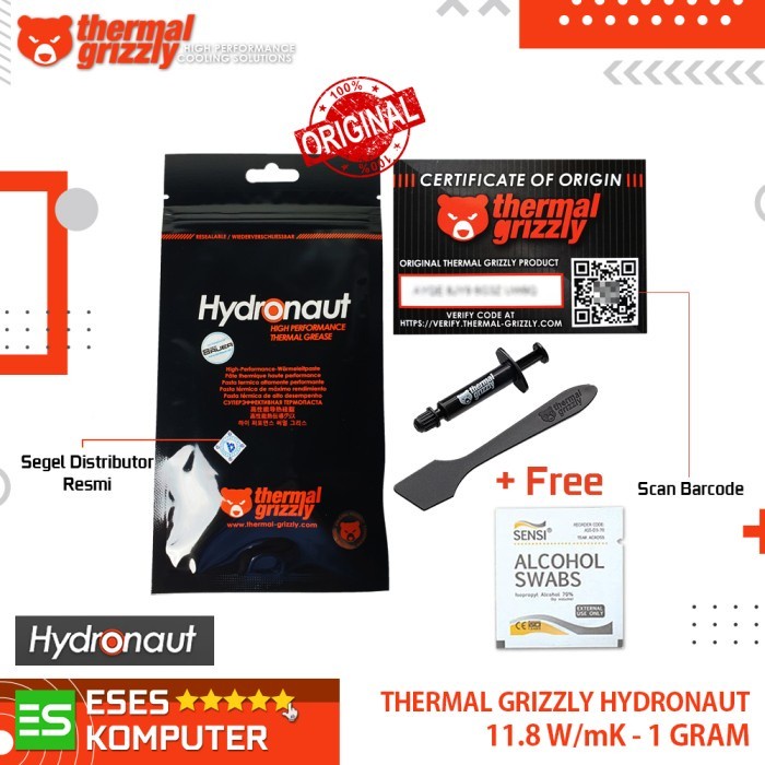 Thermal Grizzly Hydronaut 1 Gram / 1 Gr Thermal Paste Compound Grease