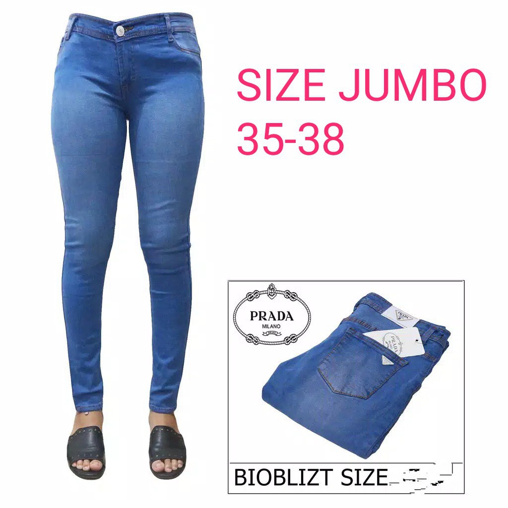 HOPYLOVY CAT CELANA NAVY DARK BLUE MUDA TUA 12.12 / celana jeans jumbo prada wanita ice blue size