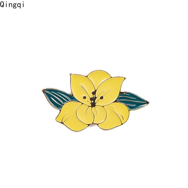 Bros Pin Enamel Bentuk Bunga Matahari Lily Daffodils Peony Camellia Warna-Warni Untuk Hadiah