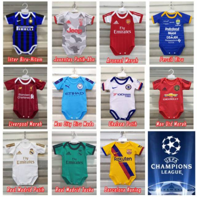 TERBARU Baju Bola Bayi Anak Baby Romper Manchester United MU Away 17/18 TERMURAH 002