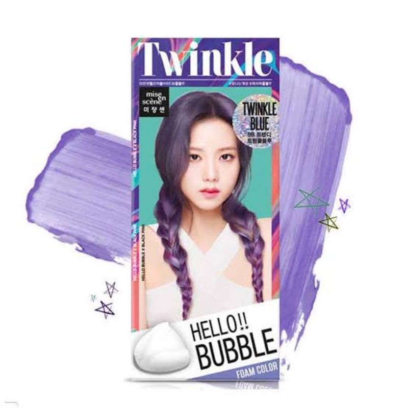 Hello Bubble X Jisoo Blackpink Twinkle Blue Foam Color/ Mise en scene Jisoo / Cat rambut