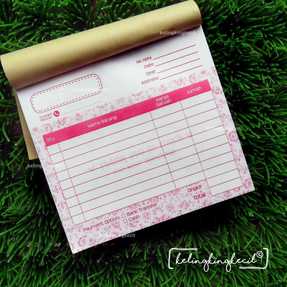 

TERLAKU,,!! Nota Online Shop - Shabby Pink - 1/6 Folio - 2 Rangkap 37