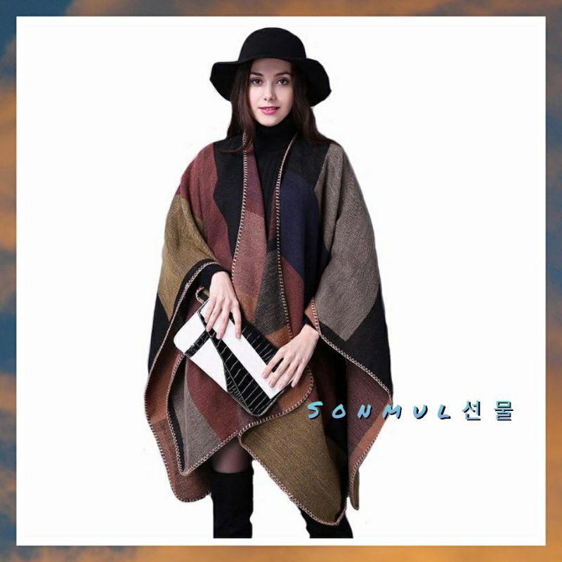 WOMAN WINTER PONCHO CAPE JACKET IMPORT JAKET JUBAH WANITA MUSIM DINGIN