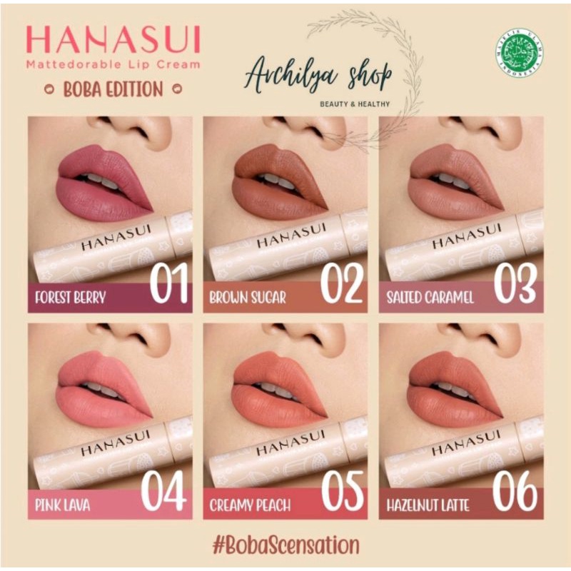 Hanasui Mattedorable Lip Cream Boba Edition