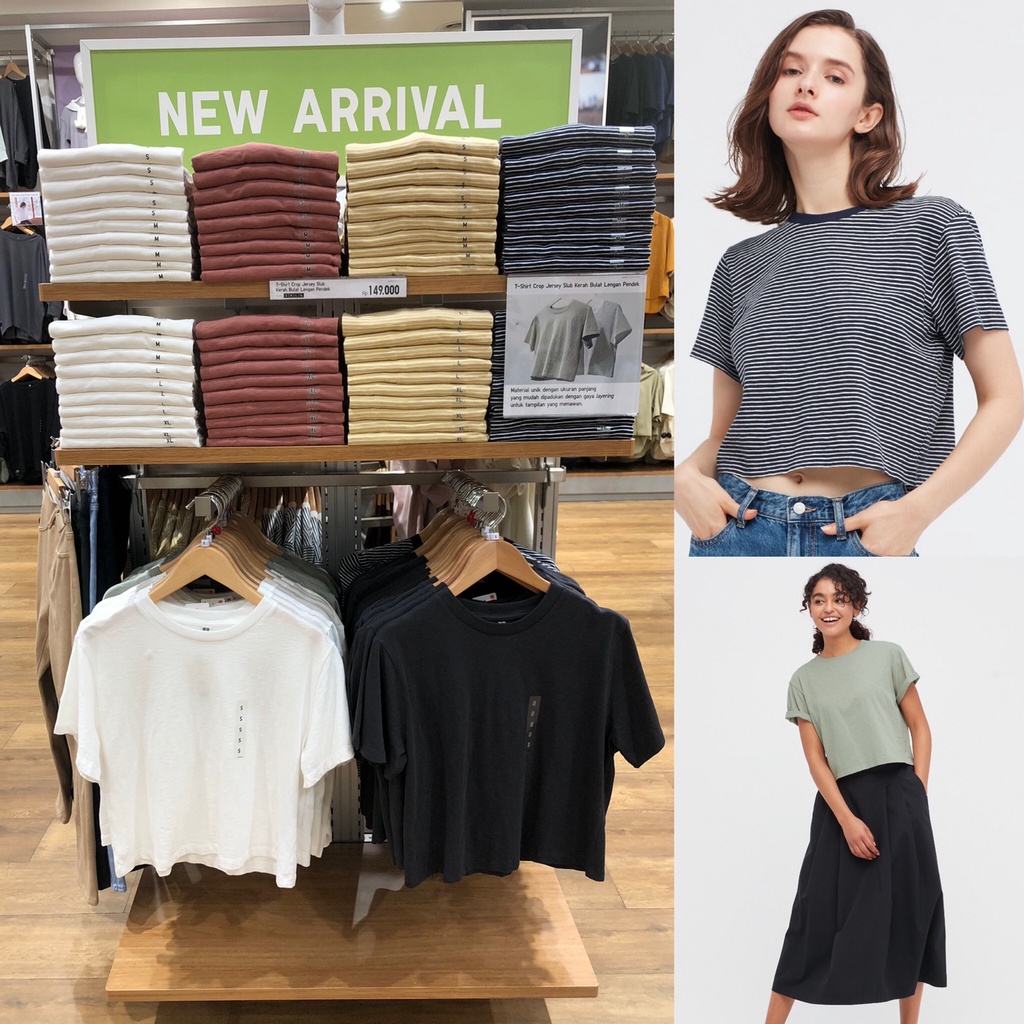 Crop Tee Uniqlo Women | T-Shirt Crop Uniqlo | Jastip Uniqlo