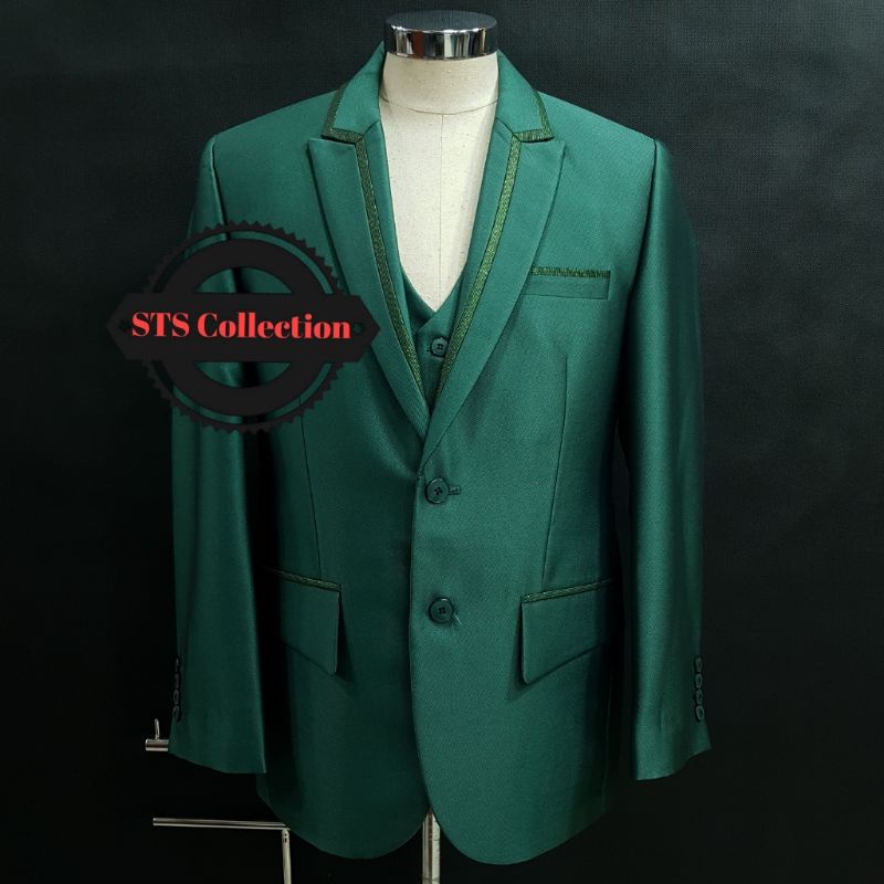 Jas Wedding Hijau komplit / Jas komplit Hijau / Jas wedding semi wool Setelan Jas nikah pria