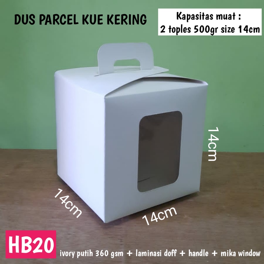 

dus kue kering 14cm 2jar putih hb20 | kardus parcel kotak kue cake box