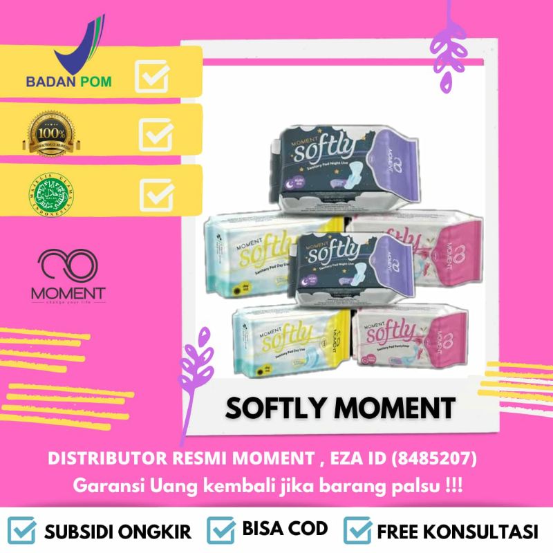 PAKET MOMENT SOFTLY - Original ID MEMBER 8485207 Pantyliner Pembalut Herbal Wanita