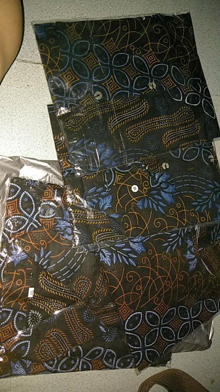 Batik Couple Keluarga Sania Ruffle Ori Ndoro Jowi Dnt Motif Seno Biru