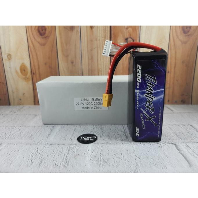 [BISA COD] ThunderX 120C 2200mah 22.2V 6S Lipo Battery XT60