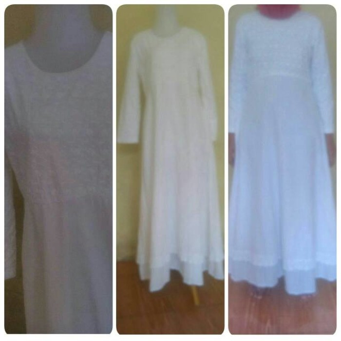 PROMO    gamis putih ihrom wanita
