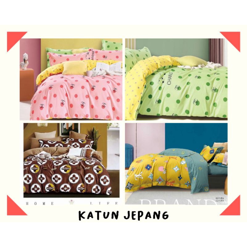 Sprei Katun Jepang Motif Ori Sprei Tara Sprei Motif Ukuran Double 017