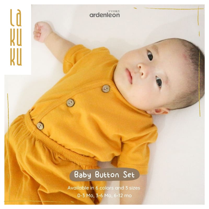 Lakuku - ARDENLEON Baby Button Pendek Polos Short setelan baju celana anak bayi