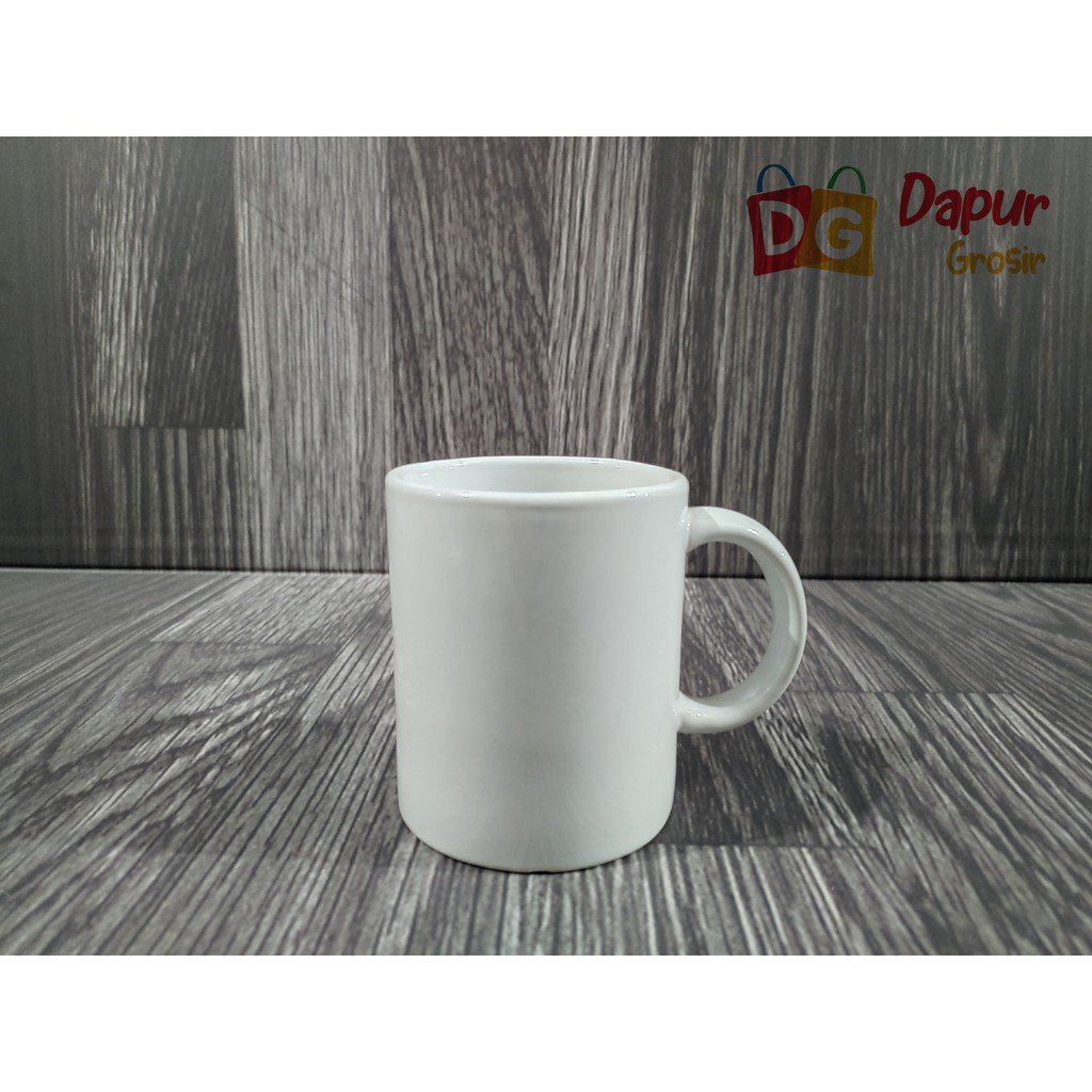 MUG PUTIH KERAMIK PORSELEN | MUG KOPI TEH UKURAN 8 CM