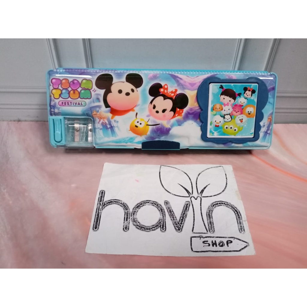 kotak pensil ada kalkulator/pencil case KALKULATOR/TEMPAT PENSIL MAGNET KALKULATOR-TSUM TSUM makal