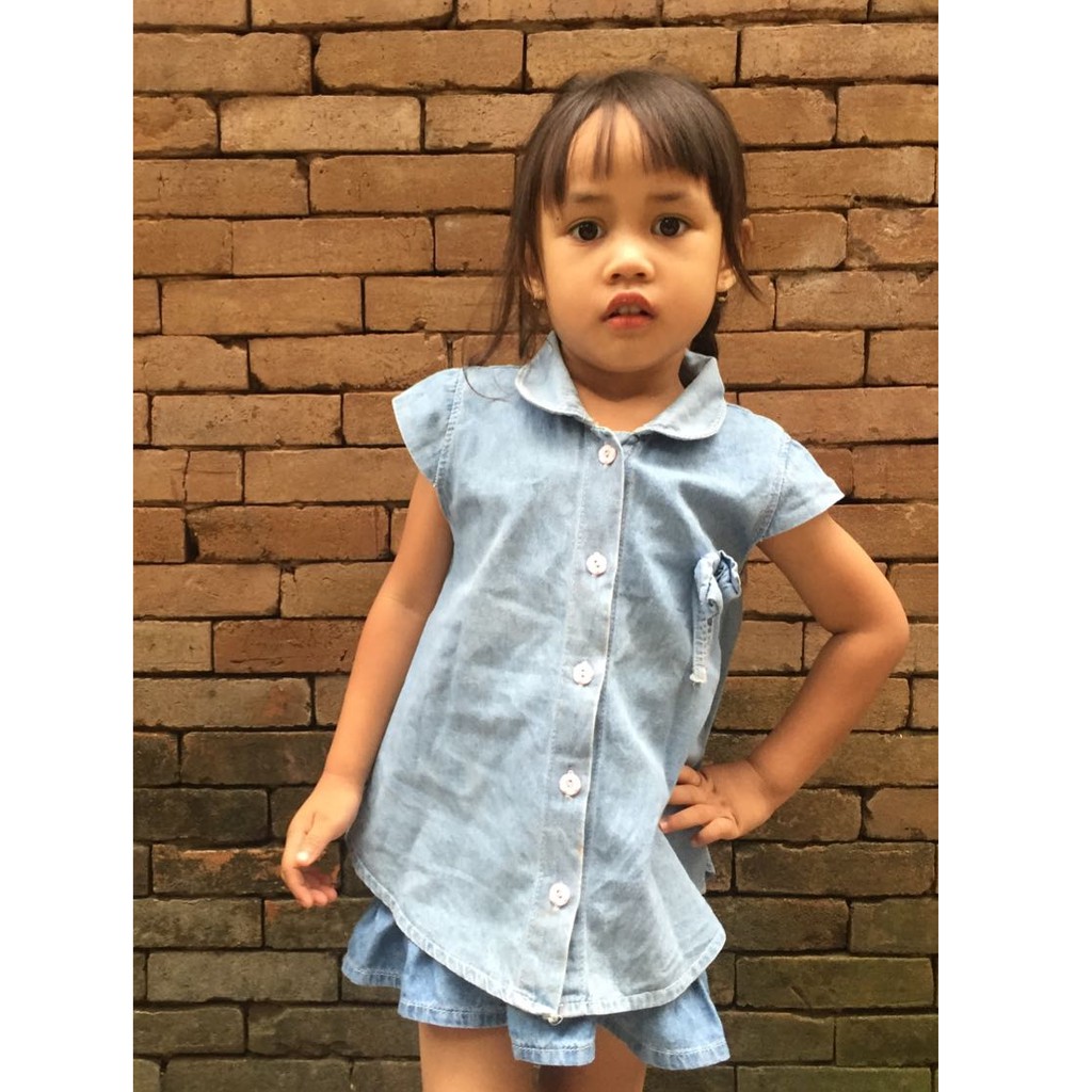 Dress Tunik Anak  Soft Jeans Premium Shopee Indonesia