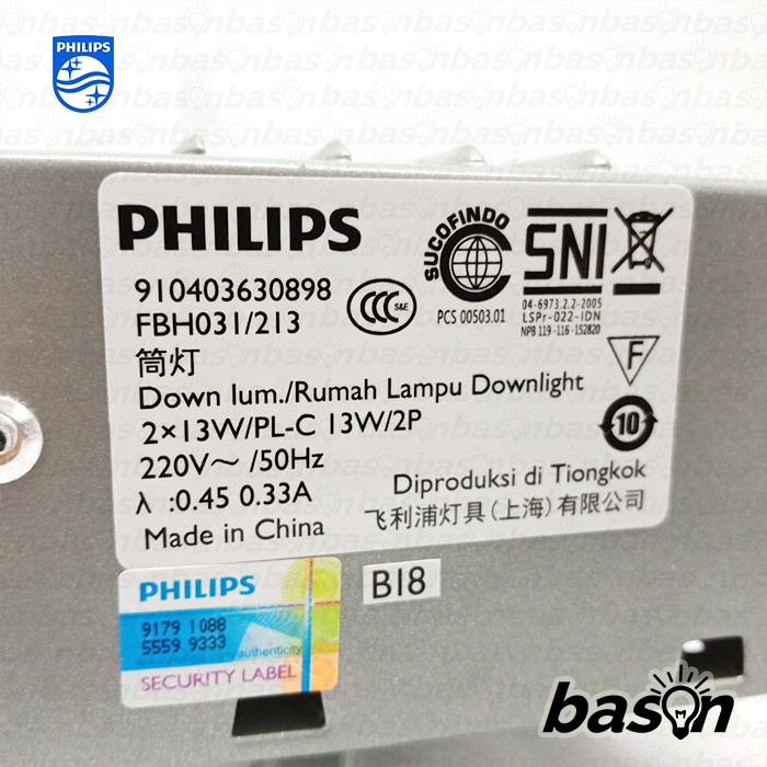 PHILIPS FBH031 2xPL-C / 2P13W I WH | Downlight PL-C 2Pin 2x 13W