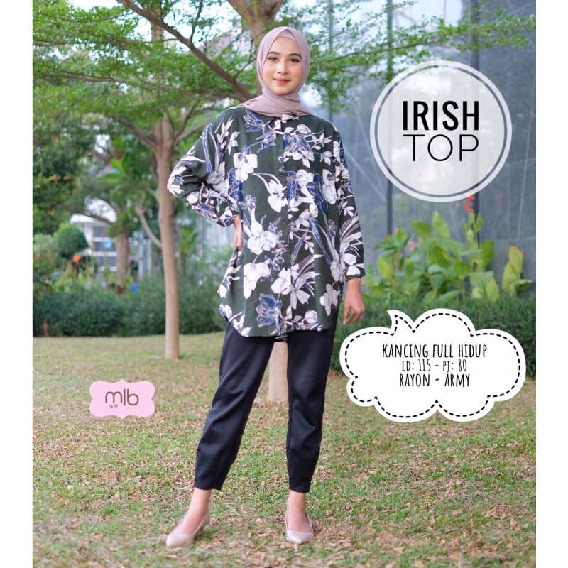 IRISH TOP, MLB kemeja rayon, kemeja oversized