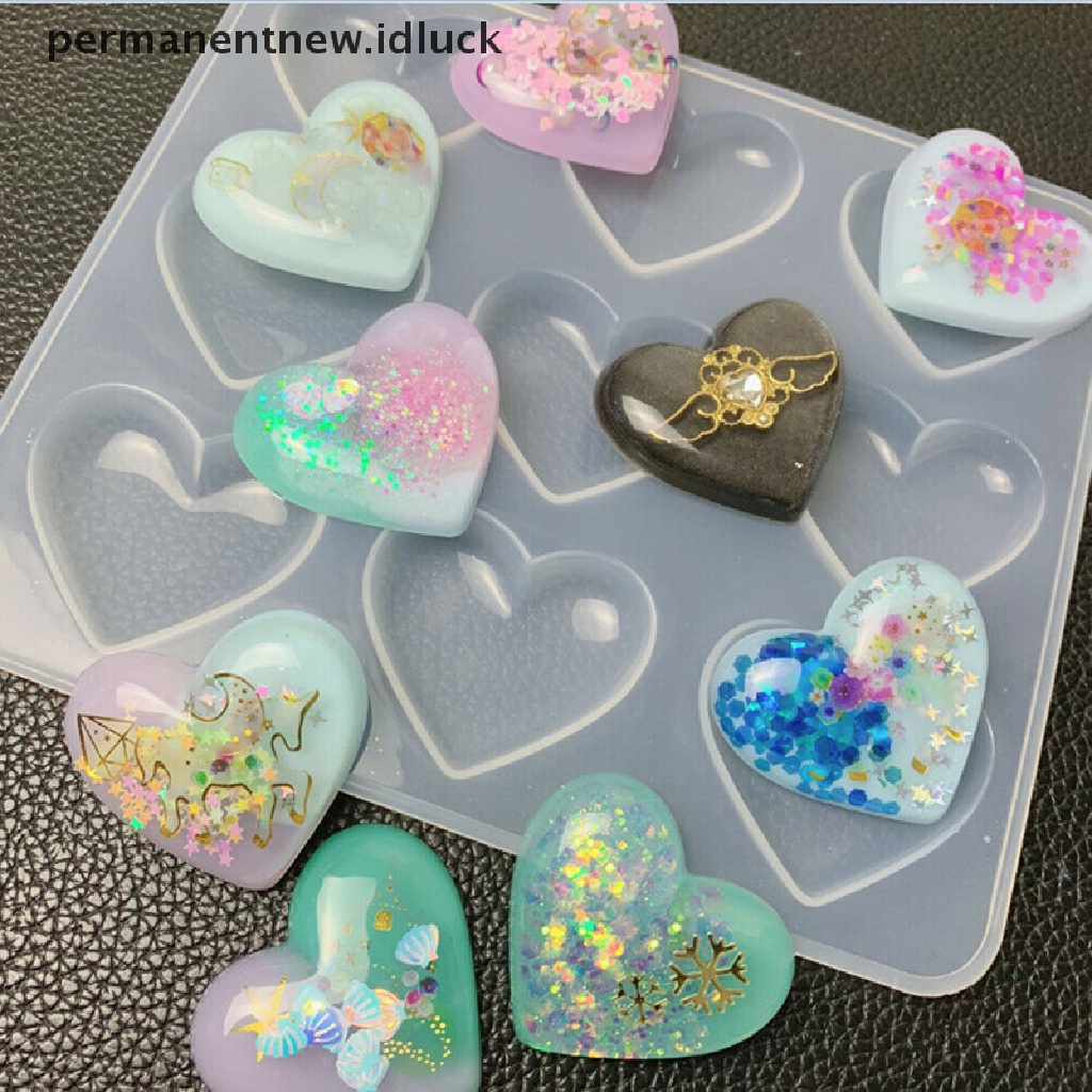 Cetakan Resin Bentuk Hati Bahan Silikon Untuk Membuat Perhiasan
