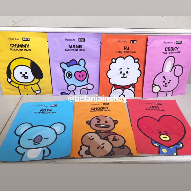 Download Mediheal X Bt21 Face Point Mask Bts 100 Original Korea Shopee Indonesia PSD Mockup Templates