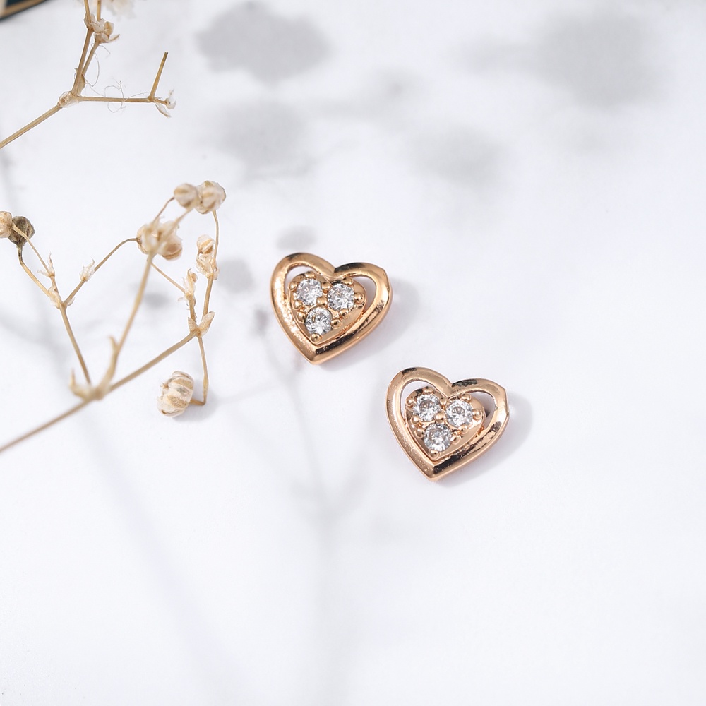 ✅COD  Anting Titanium anti karat gaya  korea Lapis emas cinta liontin Anting aksesoris fashion murah D164