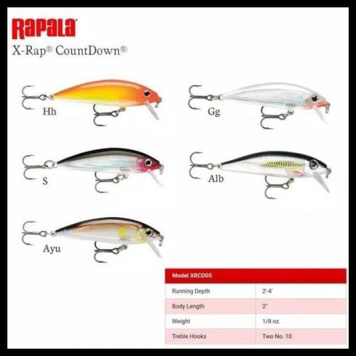 UMPAN RAPALA X-RAP COUNTDOWN XRCD5 / XRCD7