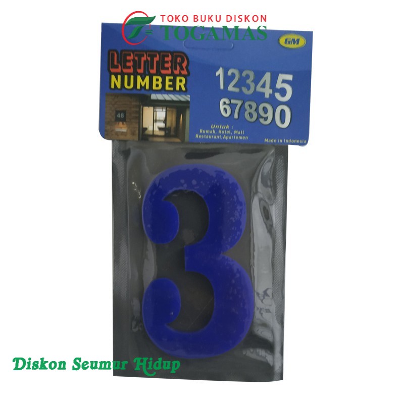 

GM LABEL ACRYLIC ANGKA 3 TEMPEL 10CM