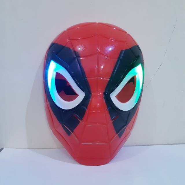 Topeng Spiderman Anak Lampu - Cosplay Avengers Mainan Edukatif Baterai