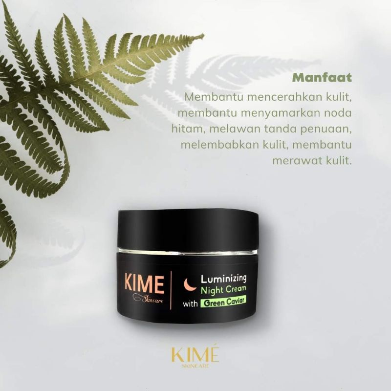 Night Cream Malam dan Siang  Kime Skincare Pemutih Wajah Original Bpom dan Teruji di Lab